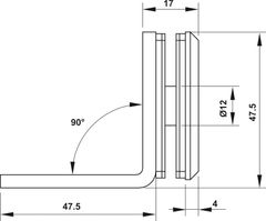 Kẹp Kính - Tường 90º Có Đế Màu Đen Hafele 981.77.911 ảnh 2
