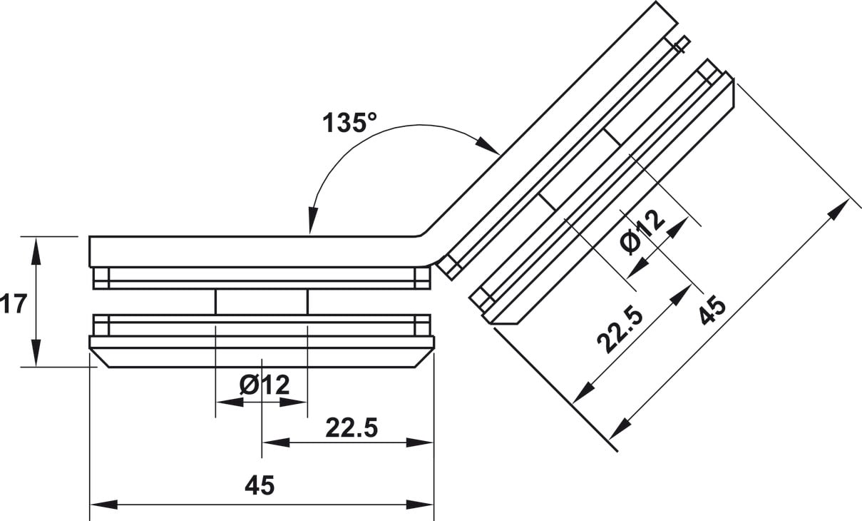 Kẹp Kính - Kính Phòng Tắm 135º Hafele 981.77.914 - Tổng quan về kẹp kính - kính phòng tắm 135º Hafele 981.77.914