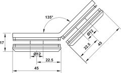 Kẹp Kính - Kính Phòng Tắm 135º Hafele 981.77.914 ảnh 2