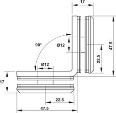 Kẹp Kính 90º Phòng Tắm Kính Hafele 981.77.916 ảnh 2