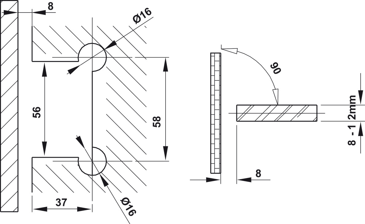 Bản Lề Kính - Tường 90º Hafele 499.05.850 - Những lưu ý khi thi công bản lề Bản Lề Kính - Tường 90º Hafele 499.05.850 - Những lưu ý khi thi công bản lề