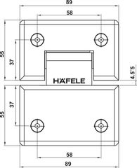 Bản Lề Kính - Kính 180º Hafele 499.05.853 ảnh 2