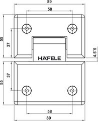 Bản Lề Kính - Kính 180º Hafele 499.05.854 ảnh 2
