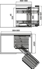 Kệ Góc Liên Hoàn Olla Mở Trái Hafele 548.21.032 ảnh 3