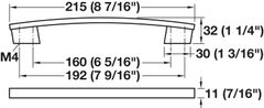 Tay Nắm Tủ 214mm H1345 Hafele 110.34.327 ảnh 4