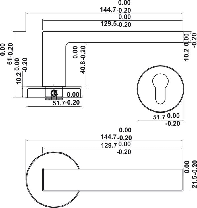 Bộ Khóa Tay Nắm Cửa DIY Set E Hafele 499.63.635