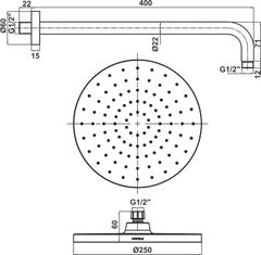 Sen Đầu Gắn Tường Retro Hafele 589.15.390 ảnh 3