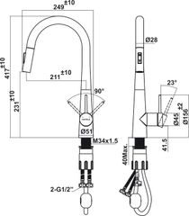 Vòi bếp Hafele HT25-SH1P417 đen 567.24.498 ảnh 4