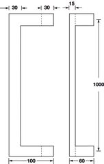 Tay nắm đẩy inox mờ 30x15x1000mm Hafele 903.00.178 ảnh 2