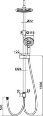 ECO Thanh sen kết hợp ko gồm bộ trộn đen Hafele 589.34.429 ảnh 3