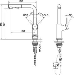 Vòi Rửa Chén LUX-P HT25-SH1P315 Hafele 570.85.048 ảnh 2