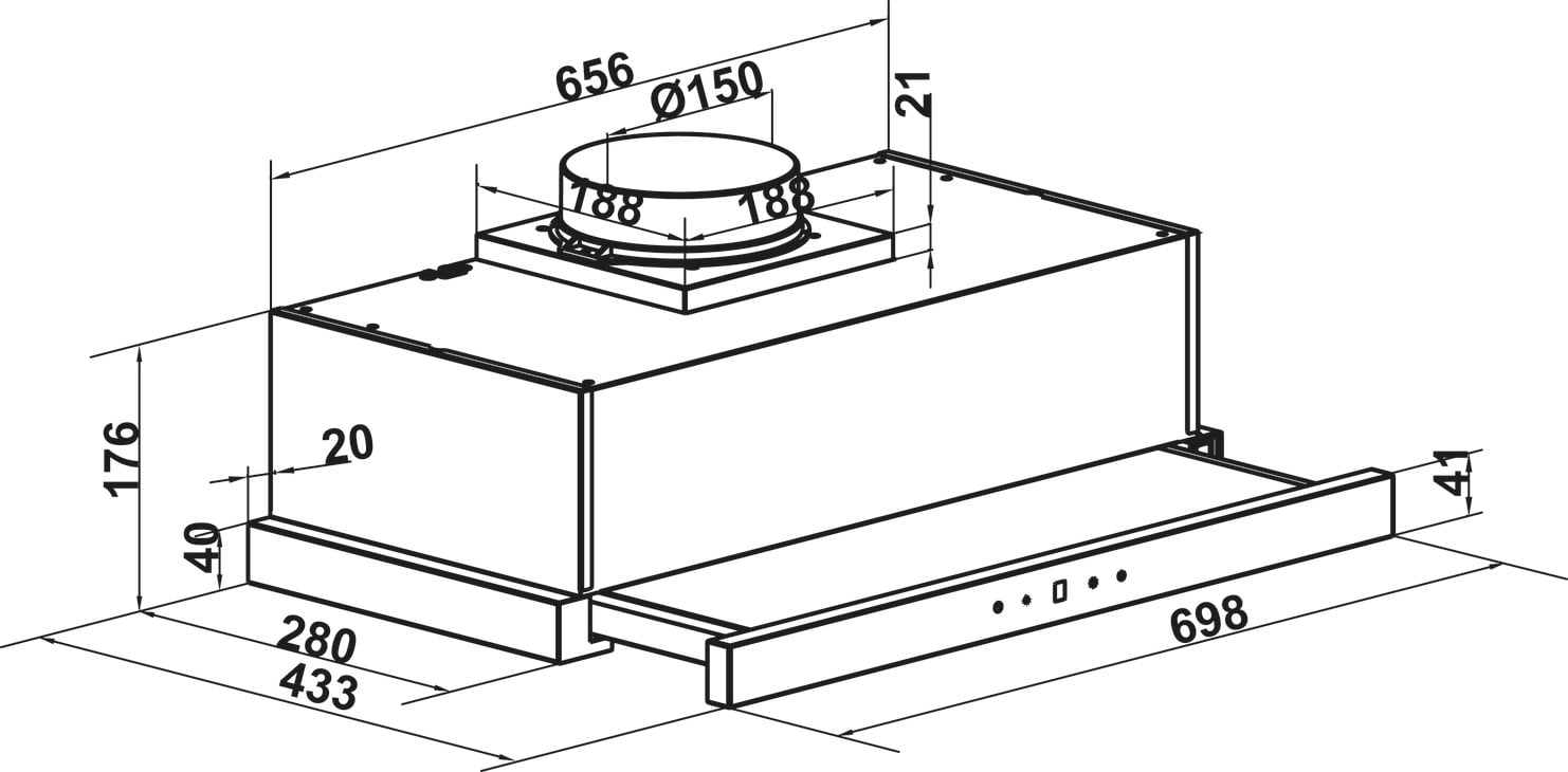 Máy Hút Mùi Âm Tủ HC-H7031TB Hafele 538.86.096 - Thân máy, lưới lọc, động cơ và đèn chiếu sáng Máy Hút Mùi Âm Tủ HC-H7031TB Hafele 538.86.096 - Thân máy, lưới lọc, động cơ và đèn chiếu sáng