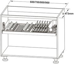 Rổ Kéo Trên Cho Bát Đĩa Dining Agent 700mm Hafele 545.14.307 ảnh 3