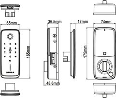 Khóa Điện Tử Nova-MR2501B Hafele 499.21.226 ảnh 4