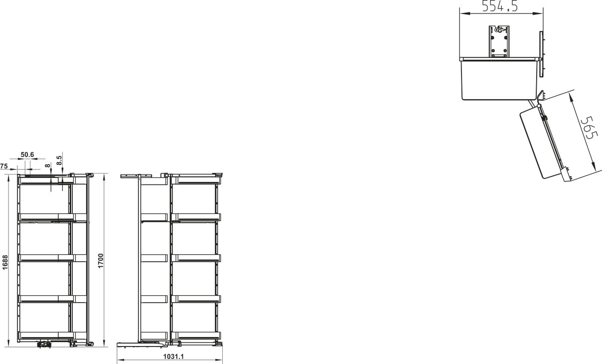 Tủ Đồ Khô Tandem 600mm Hafele 504.68.385 - Phối hợp màu xám than chì với nội thất bếp Tủ Đồ Khô Tandem 600mm Hafele 504.68.385 - Phối hợp màu xám than chì với nội thất bếp