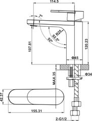 Basin mixer 107 Hafele 589.69.111 ảnh 2