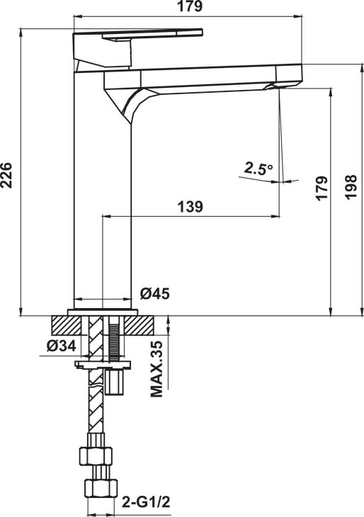 Basin mixer 179 Hafele 589.69.112 - Bên trong vòi, bộ trộn và phụ kiện xả lavabo Basin mixer 179 Hafele 589.69.112 - Bên trong vòi, bộ trộn và phụ kiện xả lavabo