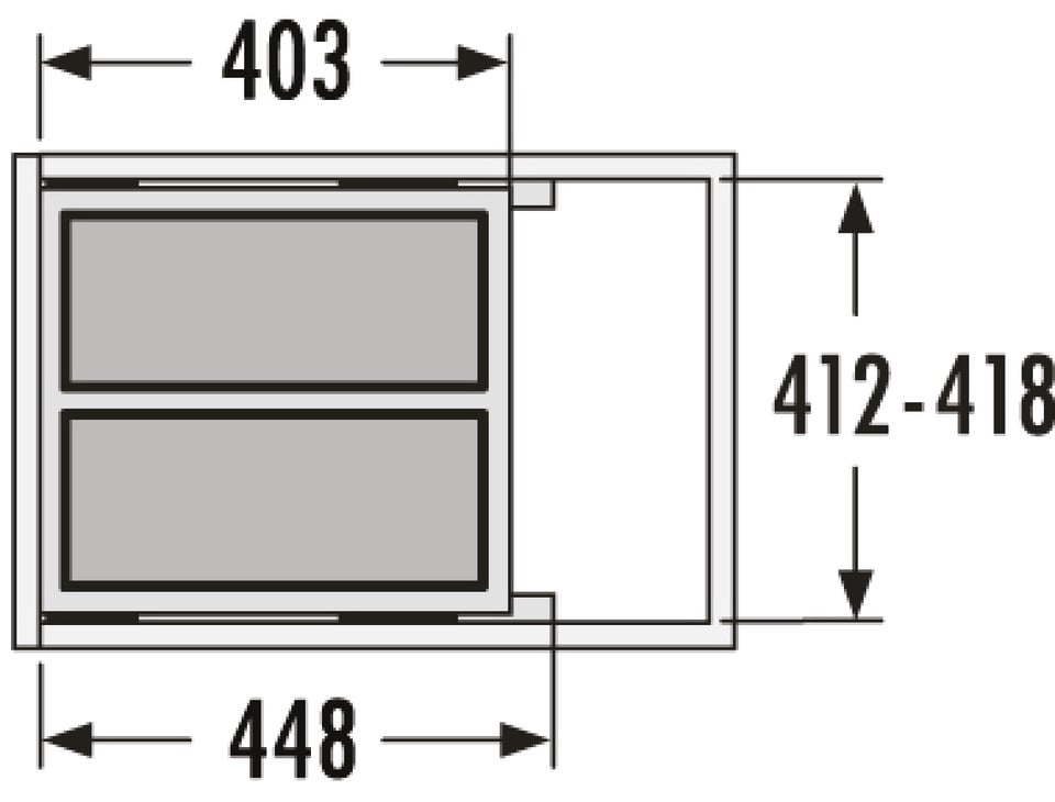 Thùng Rác R450mm Có Ray Kéo Hafele 502.73.901 - Kích thước và yêu cầu khoang tủ của 502.73.901 Thùng Rác R450mm Có Ray Kéo Hafele 502.73.901 - Kích thước và yêu cầu khoang tủ của 502.73.901