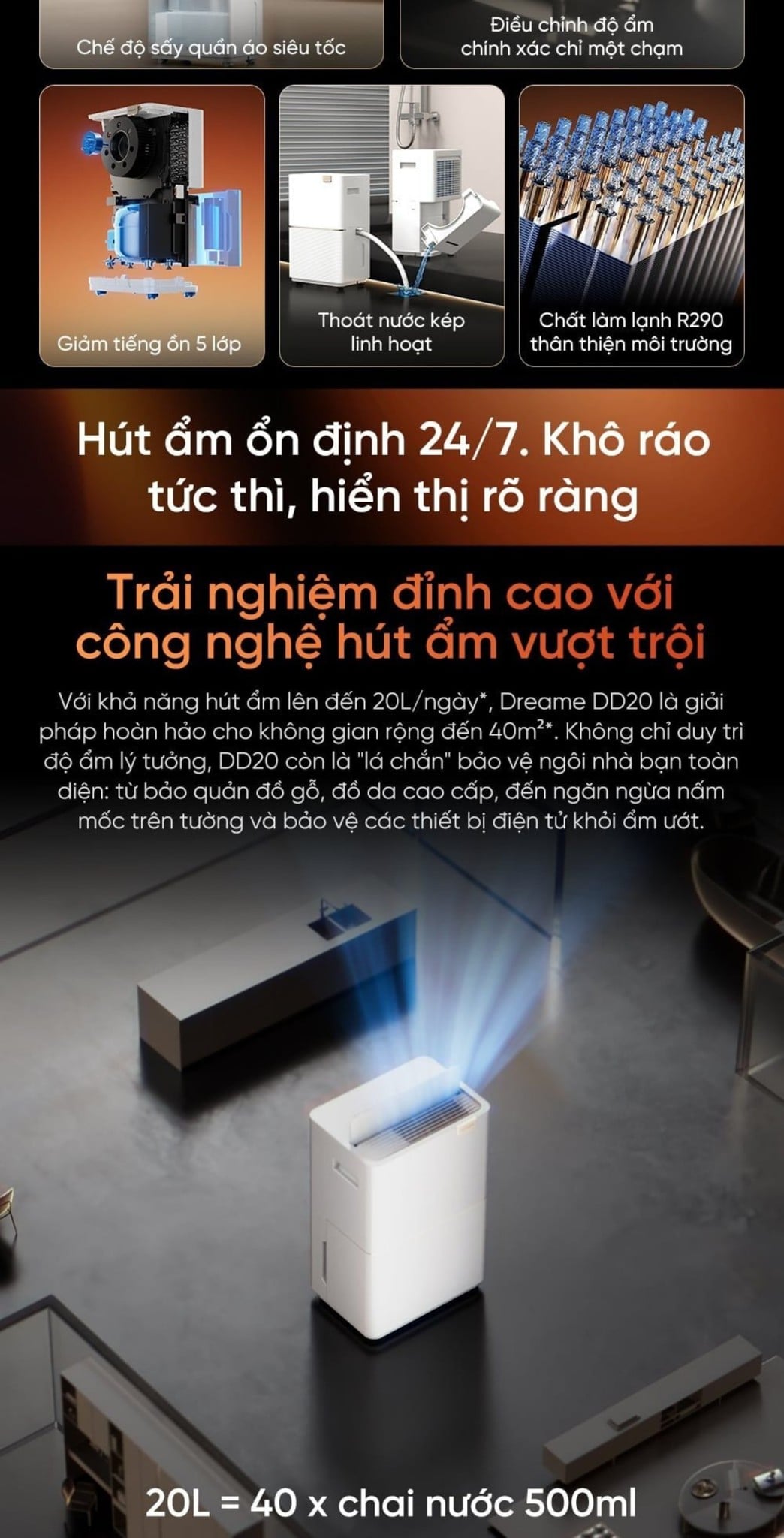 Máy hút ẩm Dreame DD20 20L – ảnh 7