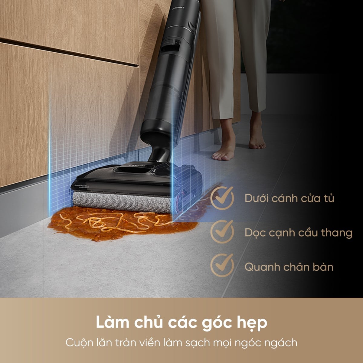 Máy hút bụi lau nhà Dreame H12 Flexreach gập nghiêng 180° – ảnh 4