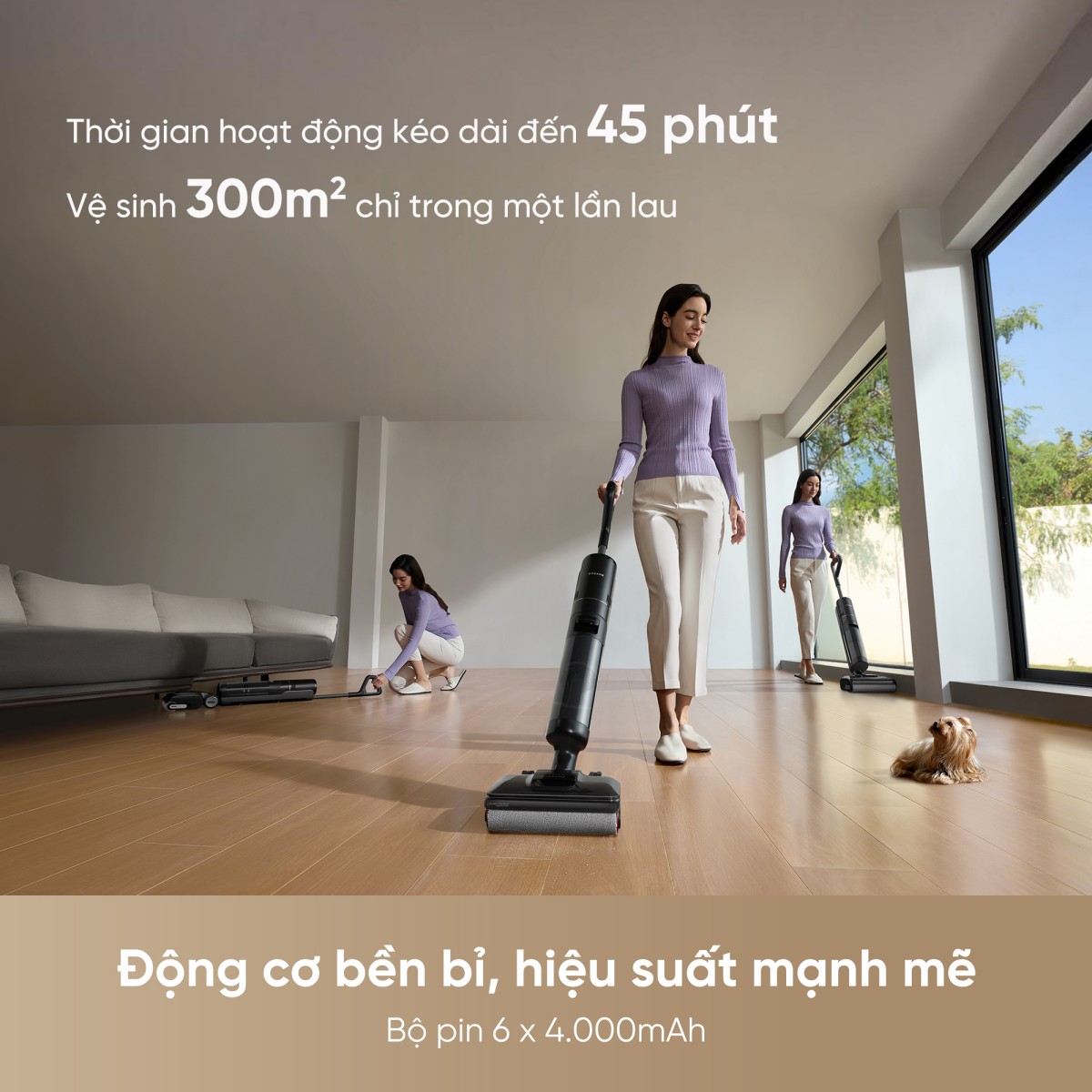 Máy hút bụi lau nhà Dreame H12 Flexreach gập nghiêng 180° – ảnh 8
