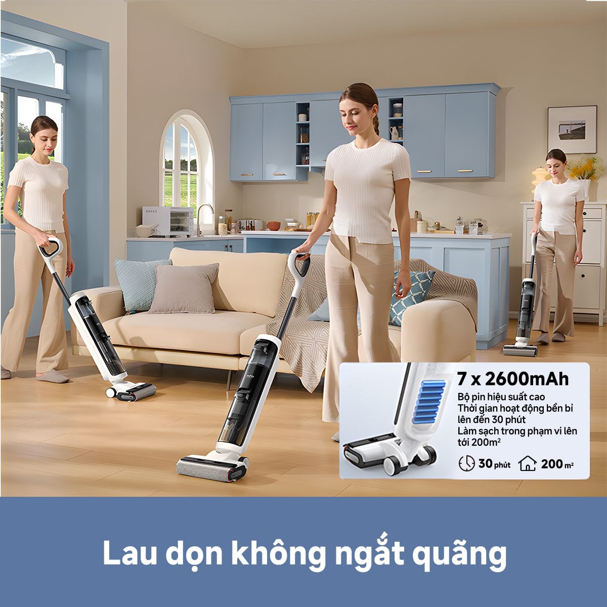 Máy hút bụi lau nhà Dreame Mova K20 con lăn tràn viền 2 bên – ảnh 3