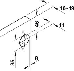 Phụ Kiện Bản Lề Cho Cửa 1 Cánh 16 - 19mm Hafele 408.24.020 ảnh 5