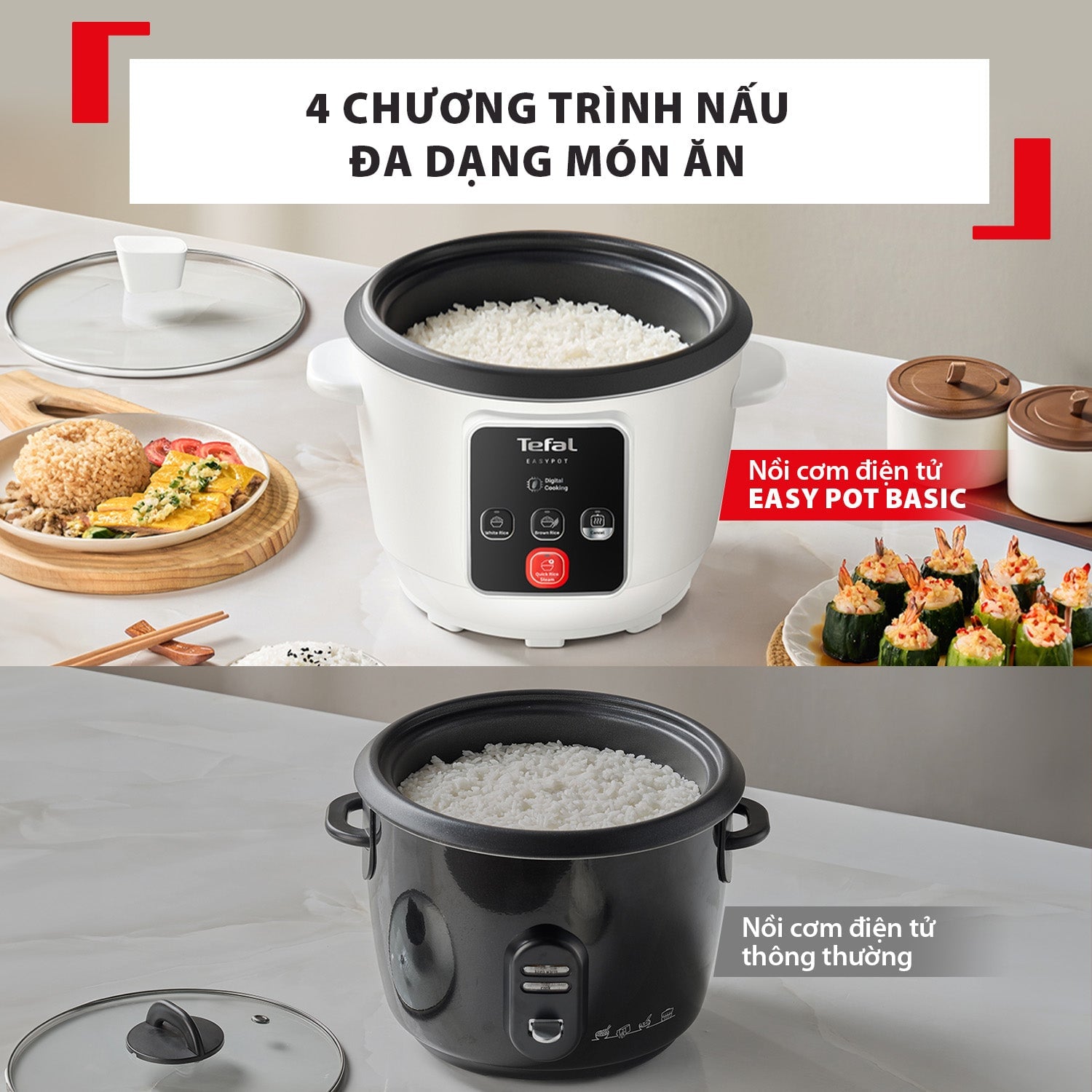 Nồi cơm điện tử Tefal Easy Pot RK1071Y0 - 1.8L – ảnh 6