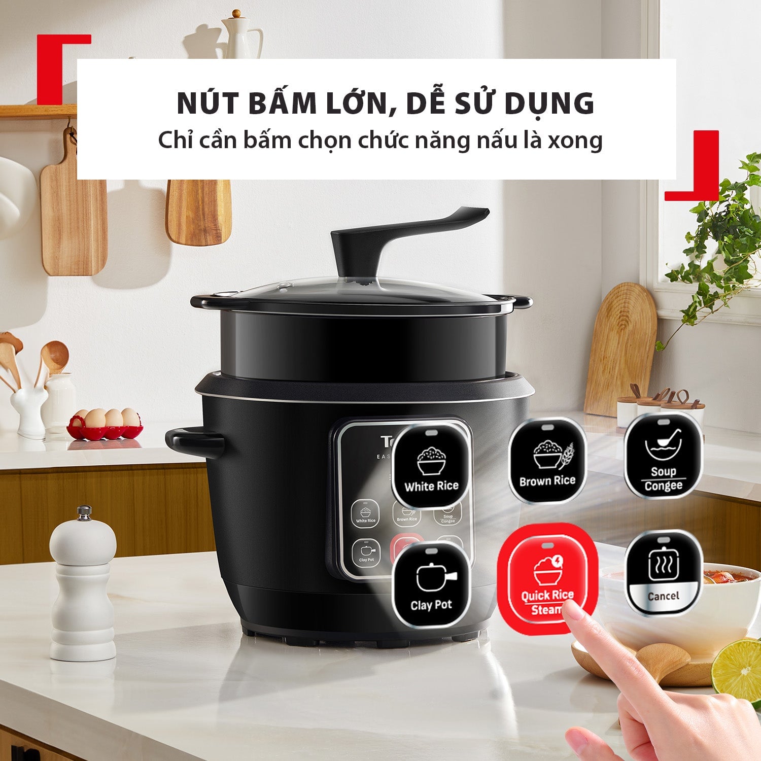 Nồi cơm điện tử Tefal Easy Pot Plus RK1088Y0 - 1.8L – ảnh 4