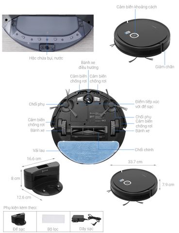 Robot hút bụi lau nhà Ecovacs Deebot U2 Pro