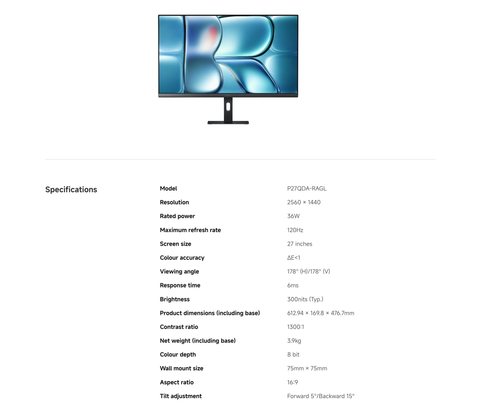 Màn hình máy tính Xiaomi 2K Monitor A27Qi 2026 ELA6568EU – ảnh 7