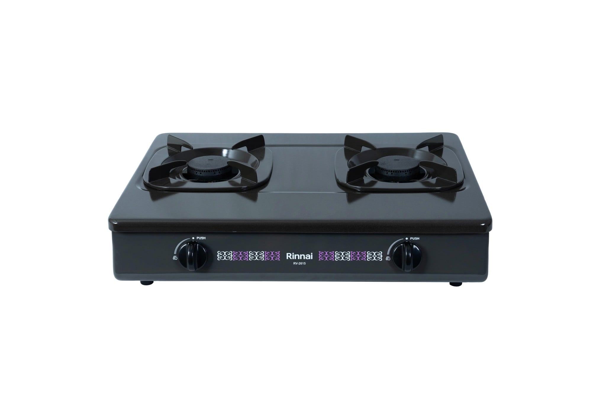 Bếp gas dương Rinnai RV-2615(G) 590mm 2 lò nấu, mặt thép phủ men