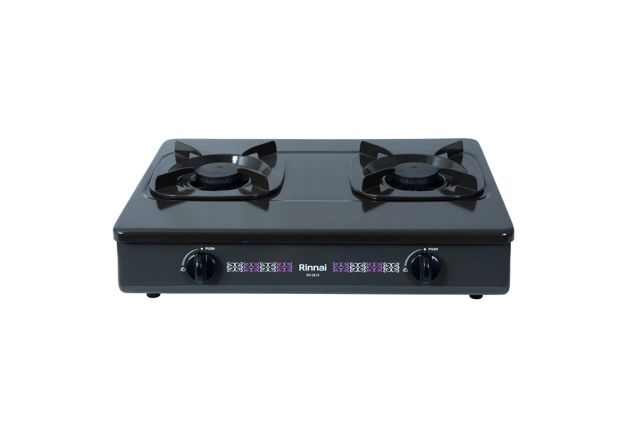 Bếp gas dương Rinnai RV-2615(G) 590mm 2 lò nấu, mặt thép phủ men