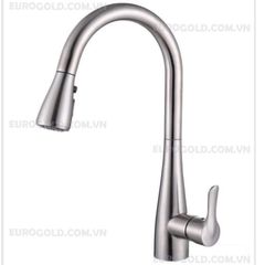 Vòi rửa bát Eurogold EUF119MR - inox SUS304, inox mờ, dây rút