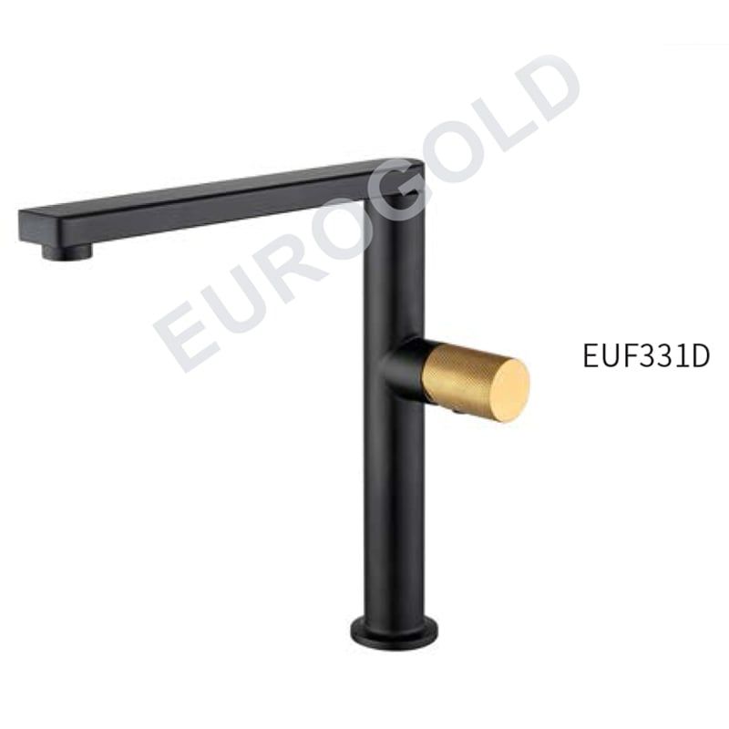 Vòi rửa bát Eurogold EUF331D - màu đen, inox SUS304, phủ nano đen