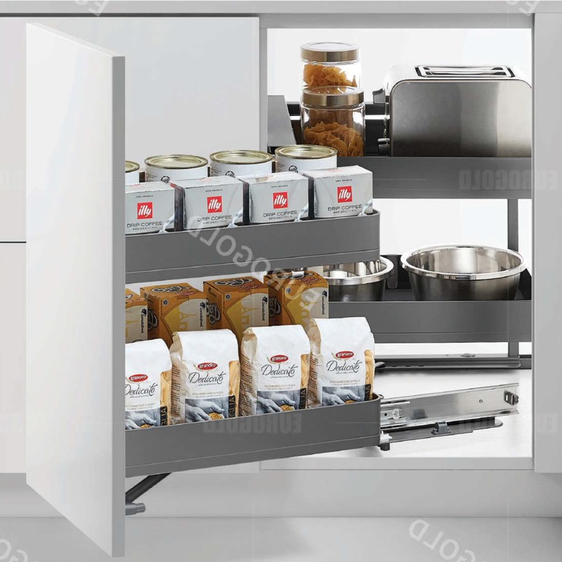 Giá góc liên hoàn Eurogold EUM101G - Nhôm sơn tĩnh điện, màu ghi đậm, trái