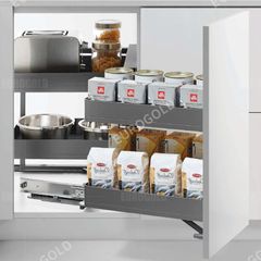 Giá góc liên hoàn Eurogold EUM102G - Nhôm sơn tĩnh điện, màu ghi đậm, phải