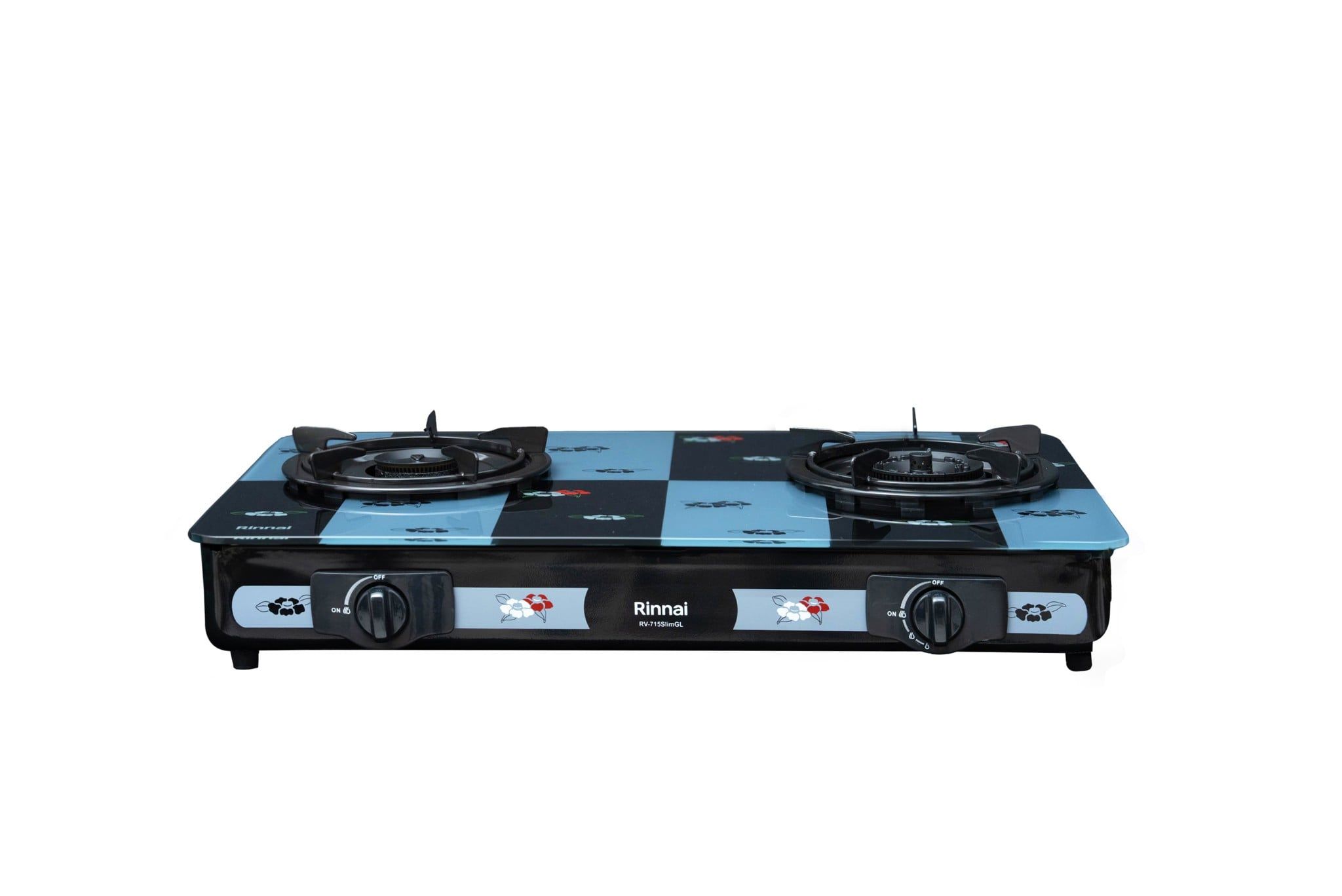 Bếp gas dương Rinnai RV-715Slim(GL-Pe) 716mm 2 lò nấu, mặt kính cường lực
