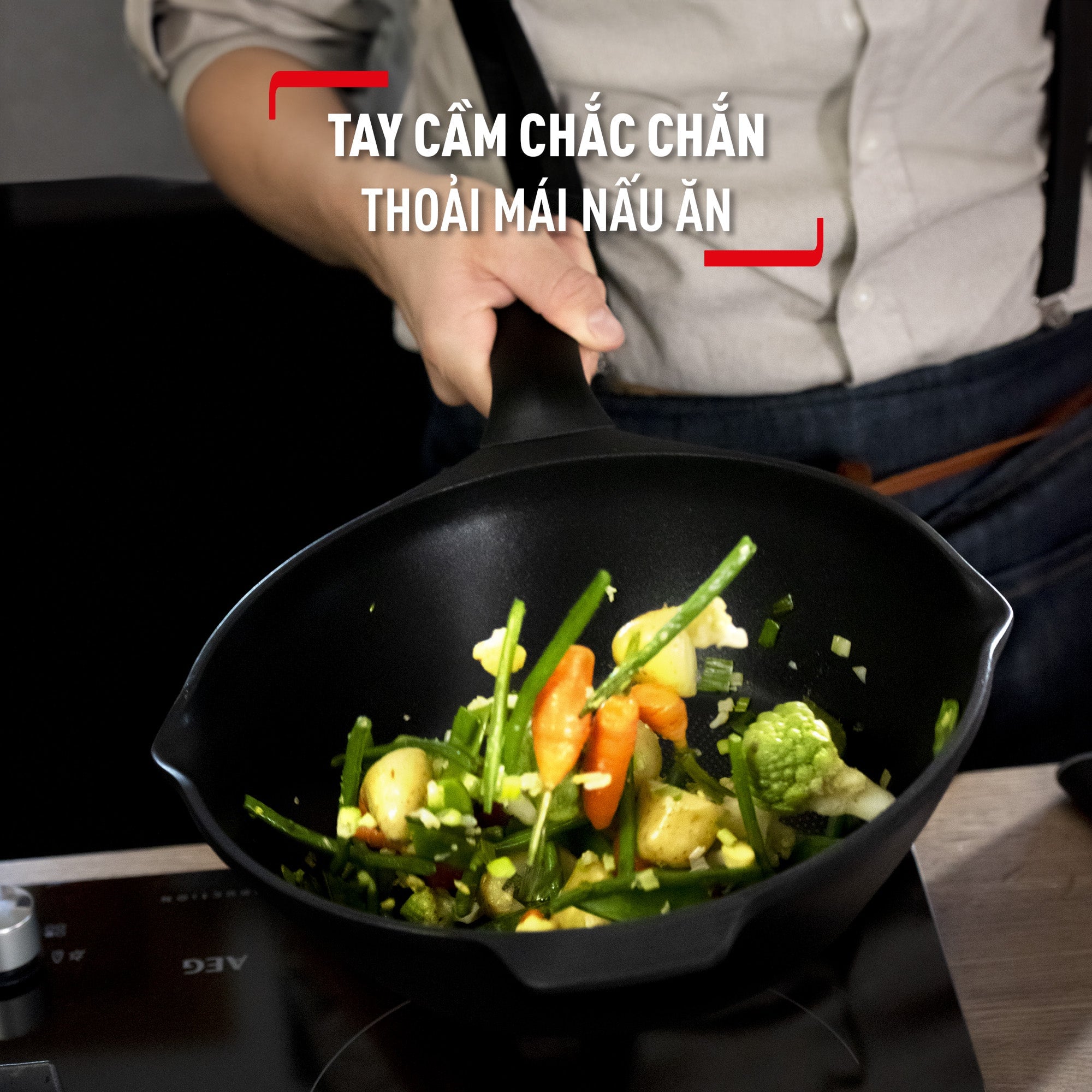 Chảo đúc cao cấp Tefal Robusto có miệng rót 20cm/22cm/24cm – ảnh 4