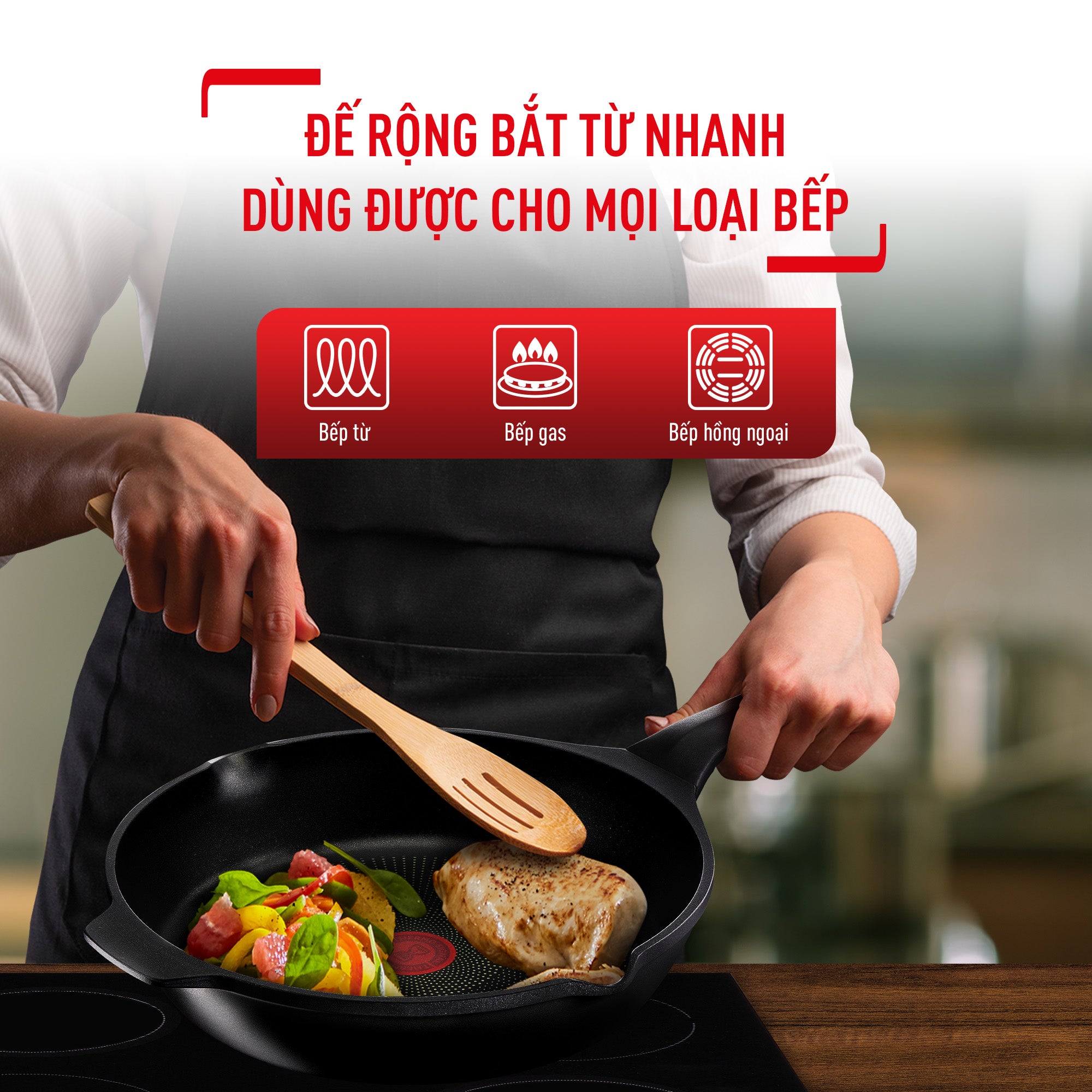 Chảo đúc cao cấp sâu lòng Tefal Robusto có miệng rót 28cm – ảnh 8