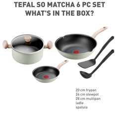Bộ chảo 20cm, chảo sâu 28cm, nồi 24, xẻng, vá Tefal G179S695