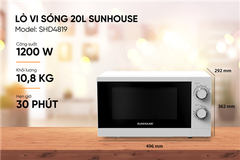 Lò vi sóng 20L Sunhouse SHD4819 ảnh 8