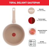  Chảo sâu lòng chống dính vân đá cao cấp Tefal Delight G2933202, 24cm 