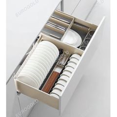 Giá bát đĩa nhôm Eurogold EUM6080 - Nhôm sơn tĩnh điện, màu champagne gold, 80cm