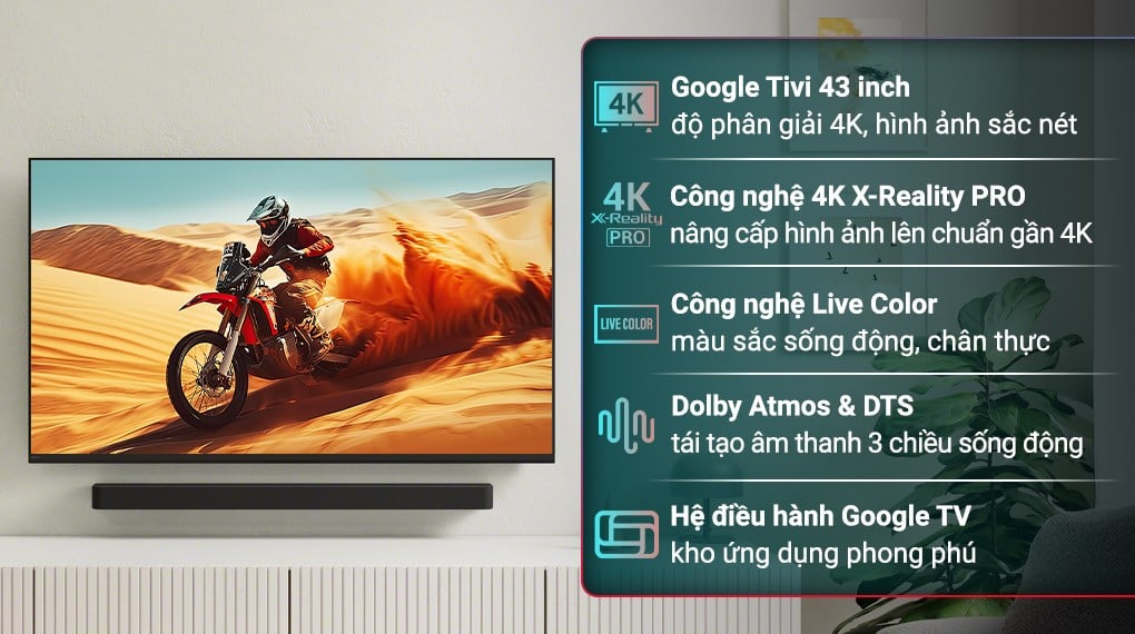 Google Tivi Sony 4K 43 inch K-43S25VM2 – ảnh 2