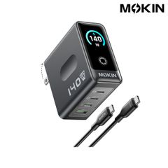 Củ Sạc Mokin PD 140W (3C1A) Kèm Cáp C-C 140W (GP140B) ảnh 1