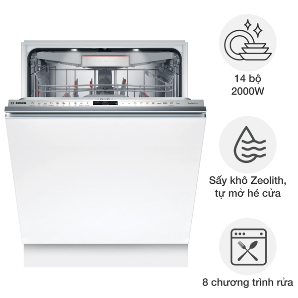 Máy rửa chén Bosch SMV8TCX01E âm tủ Series 8