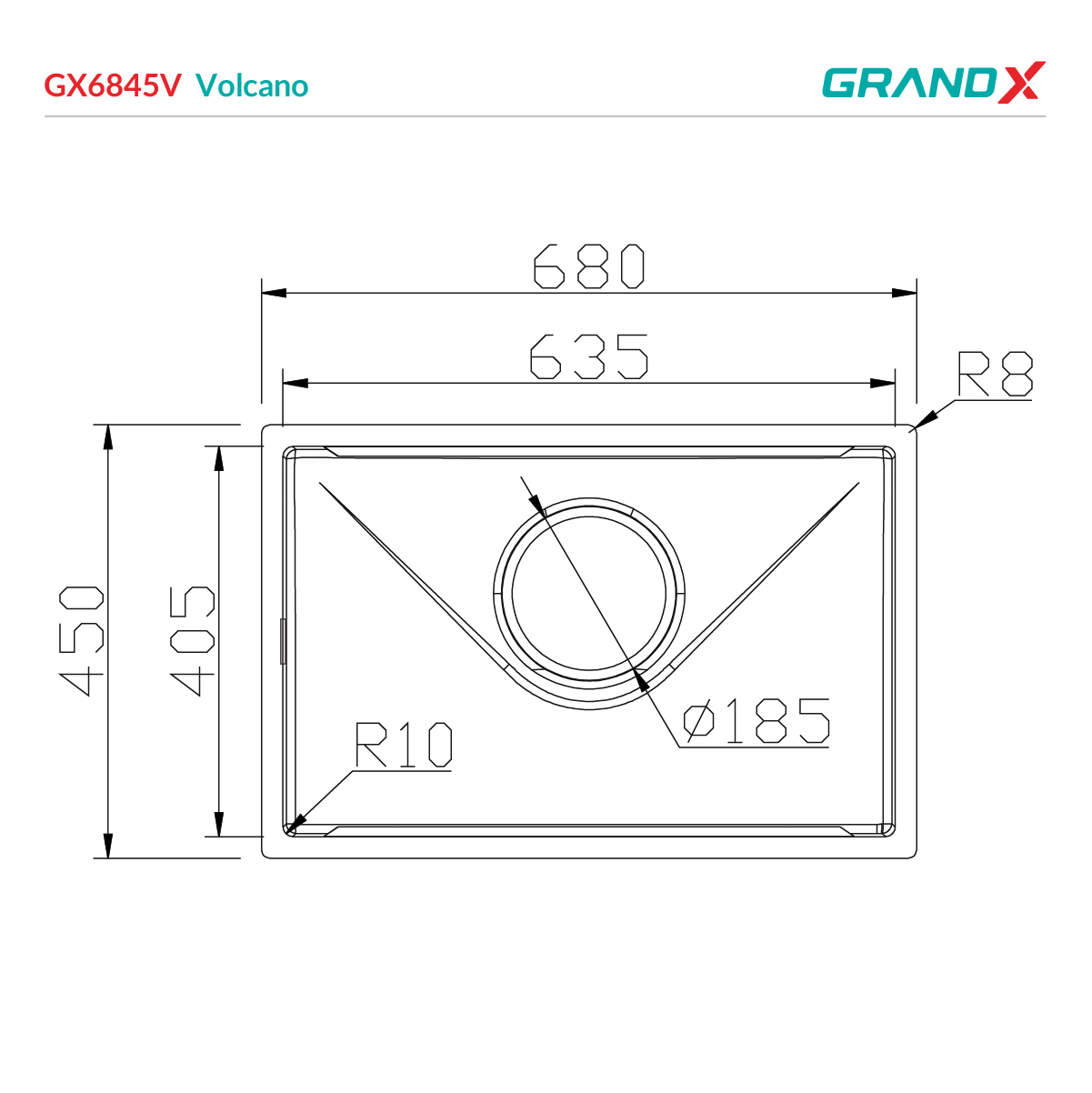 Chậu rửa bát GX6845V Volcano – ảnh 2
