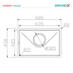 Chậu rửa bát GX6845V Volcano ảnh 2