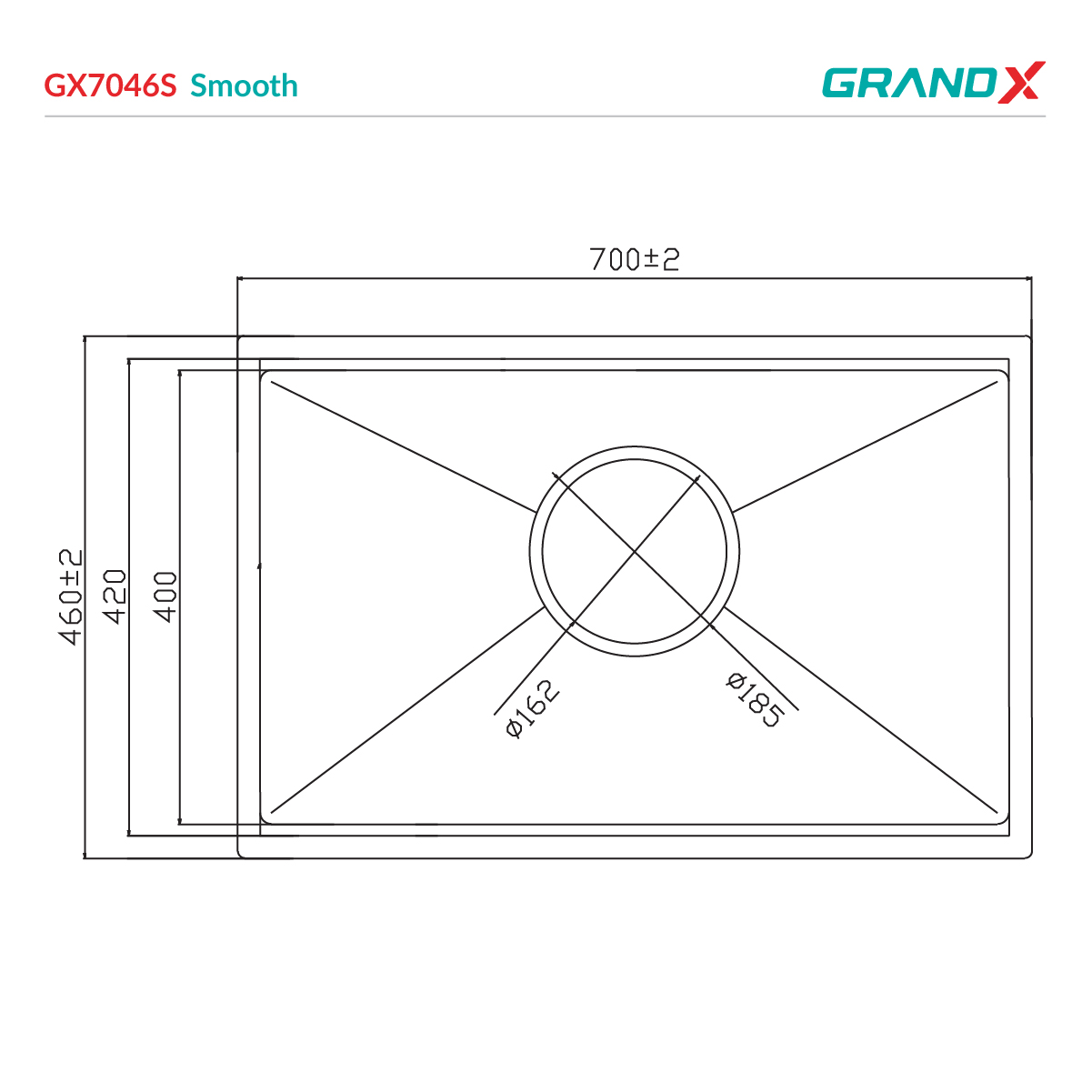 Chậu rửa bát GX7046S smooth – ảnh 2